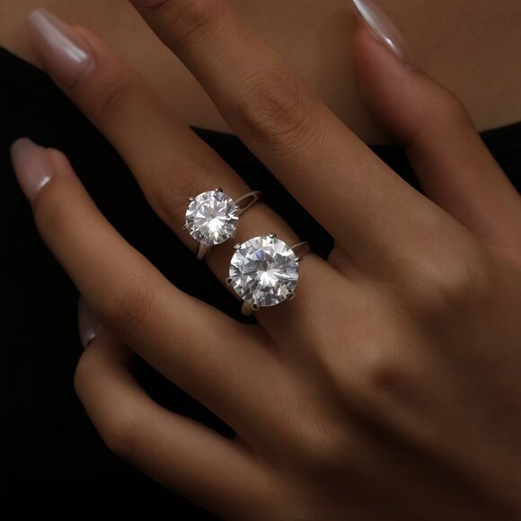 1pc 5CT Moissanite Eternity Ring 925 Sterling Silver Symbol Of Eternal Love - Picture 5 of 11